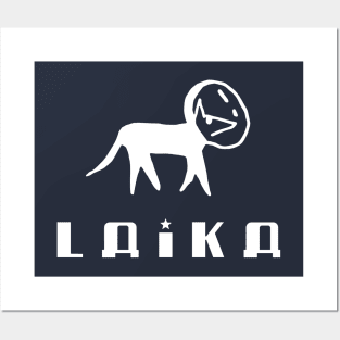 laika dog (white) Posters and Art